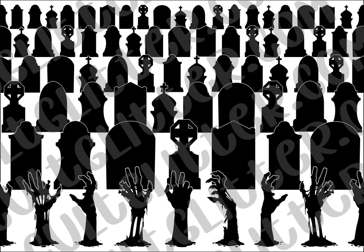 Zombie Graveyard Tumbler Template