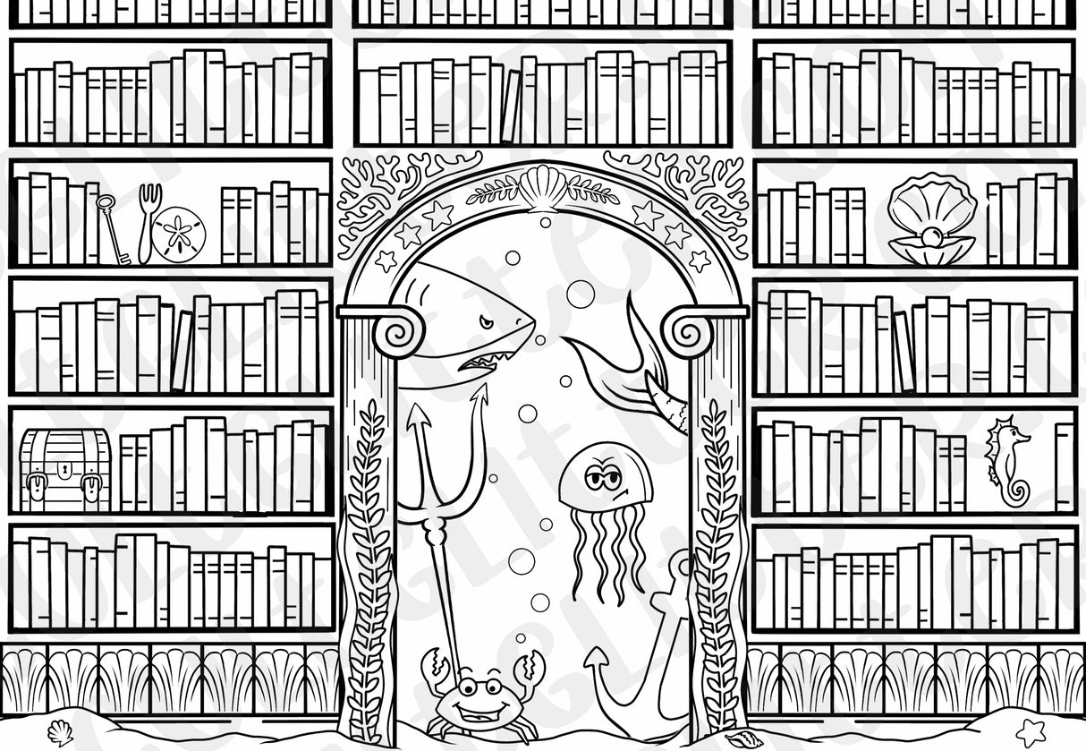 Under the Sea Library Tumbler Template