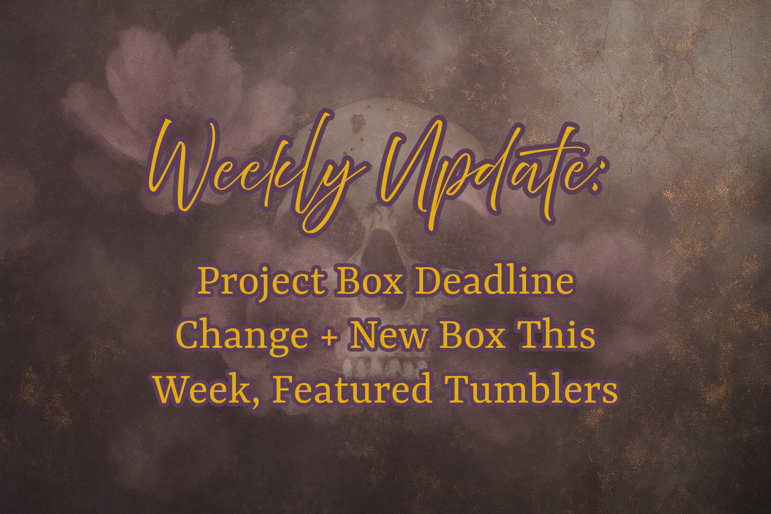 Weekly Update: Project Box Deadline Change + New Box This Week, Featured Tumblers