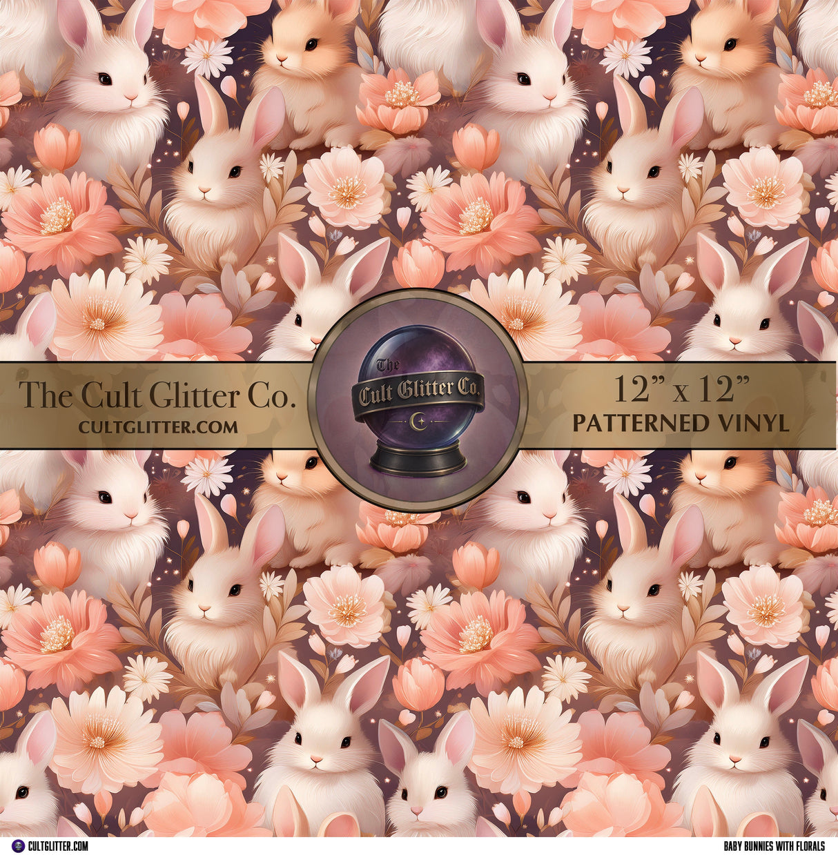 Baby Bunnies with Florals - Vinyl