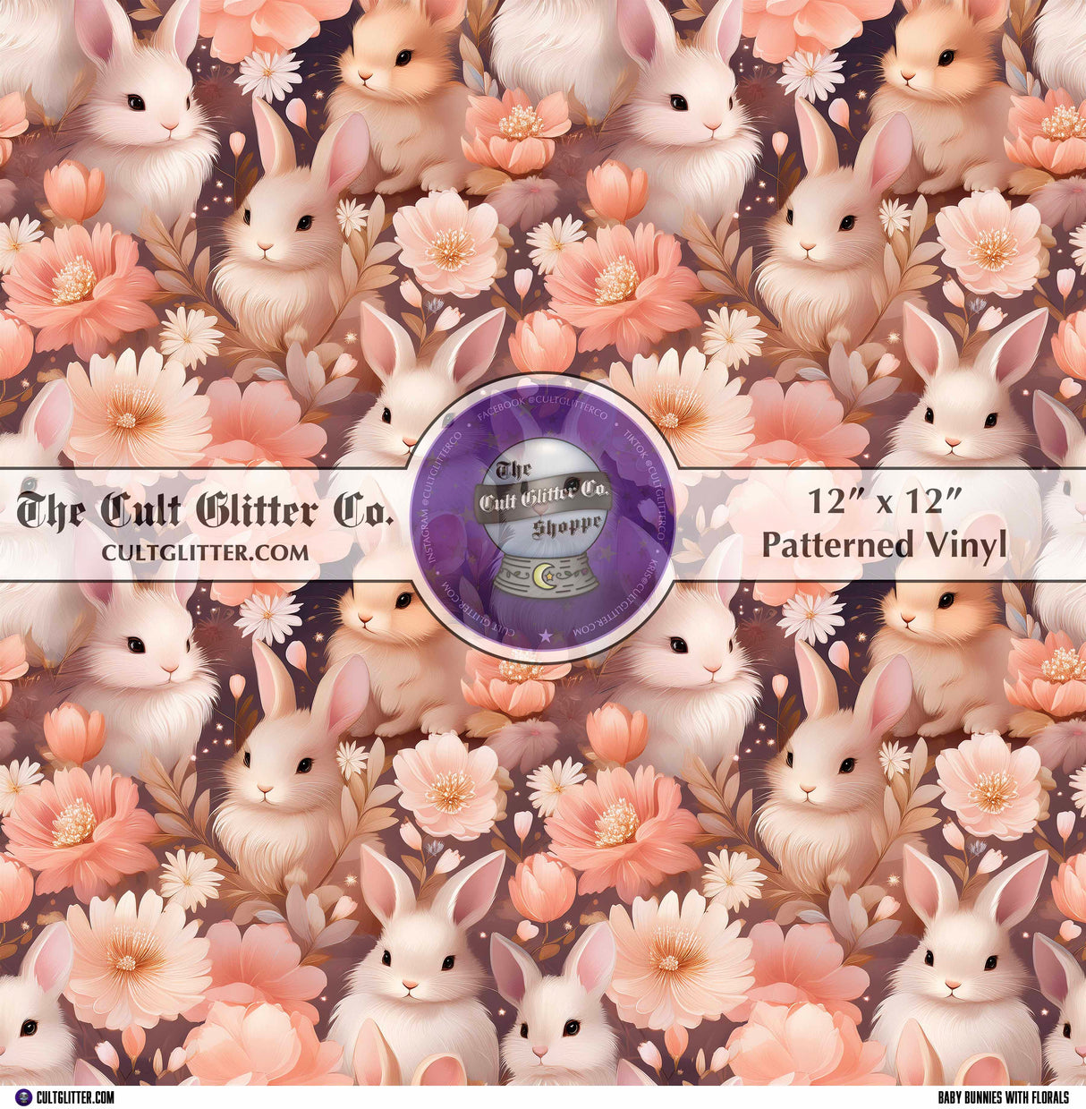 Baby Bunnies with Florals - Vinyl