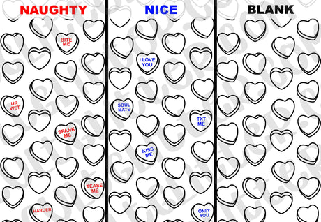 Candy Hearts Trio Tumbler Templates