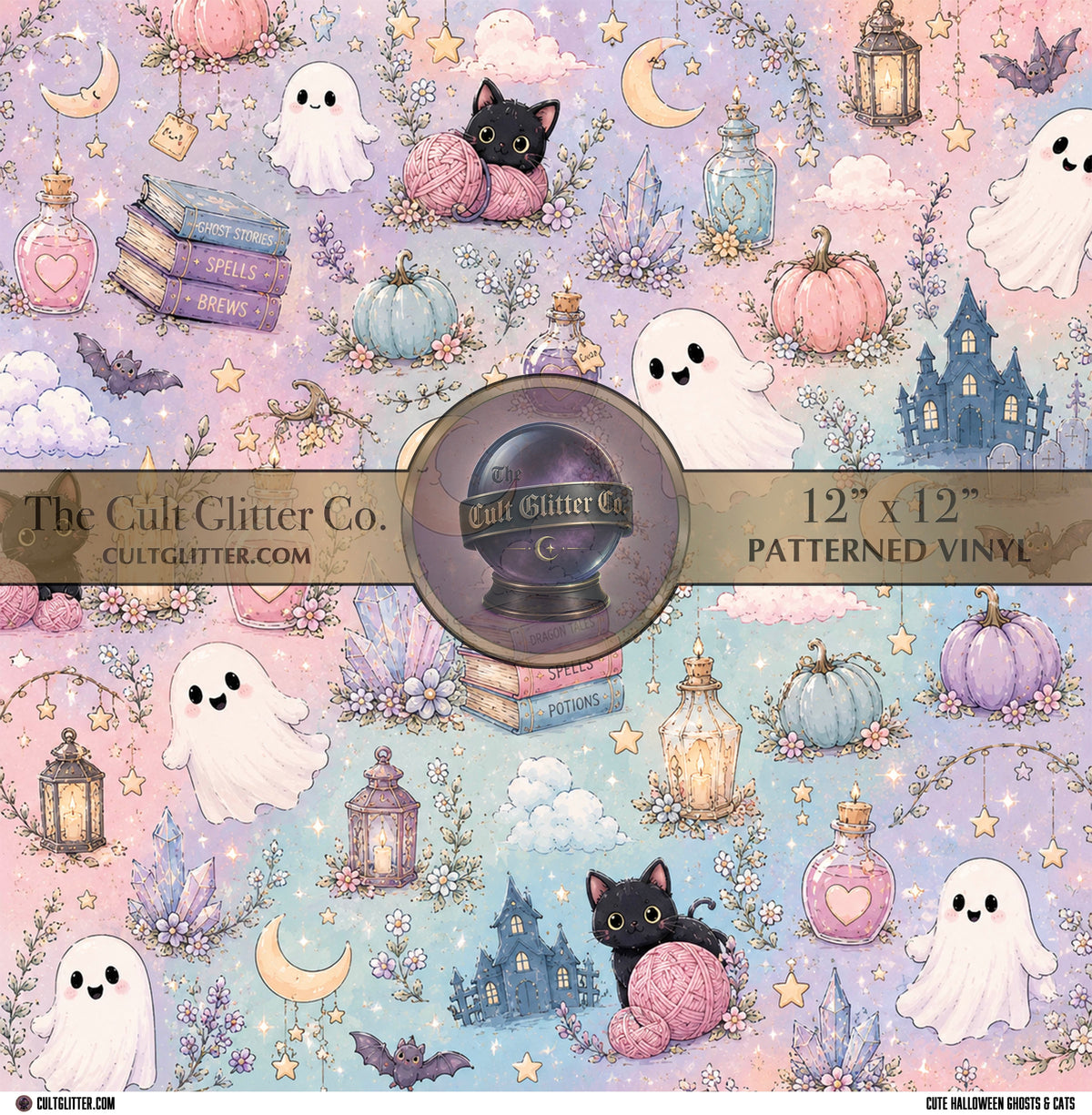 Cute Halloween Ghosts & Cats - Vinyl
