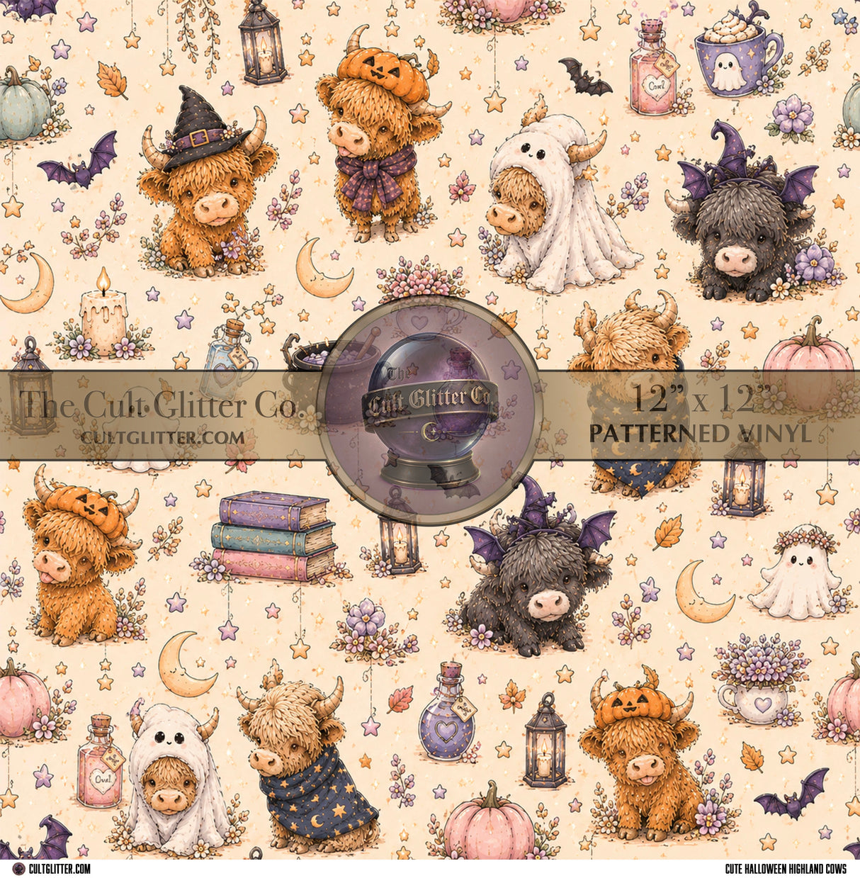 Cute Halloween Highland Cows - Vinyl