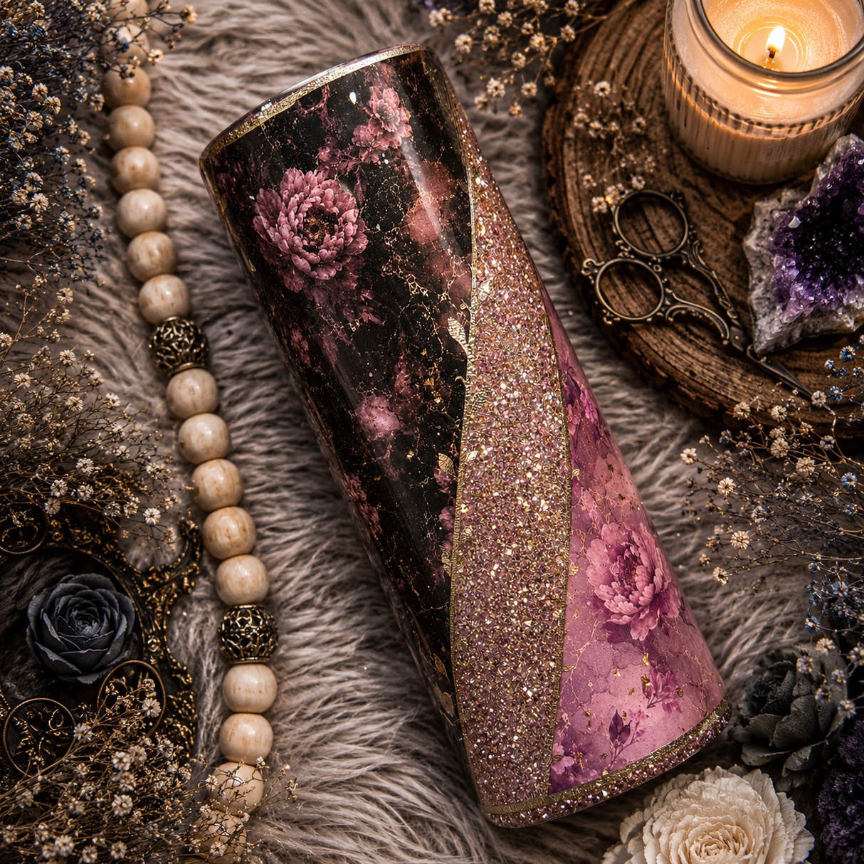 Edgy Floral Mauve Swirl - 20oz