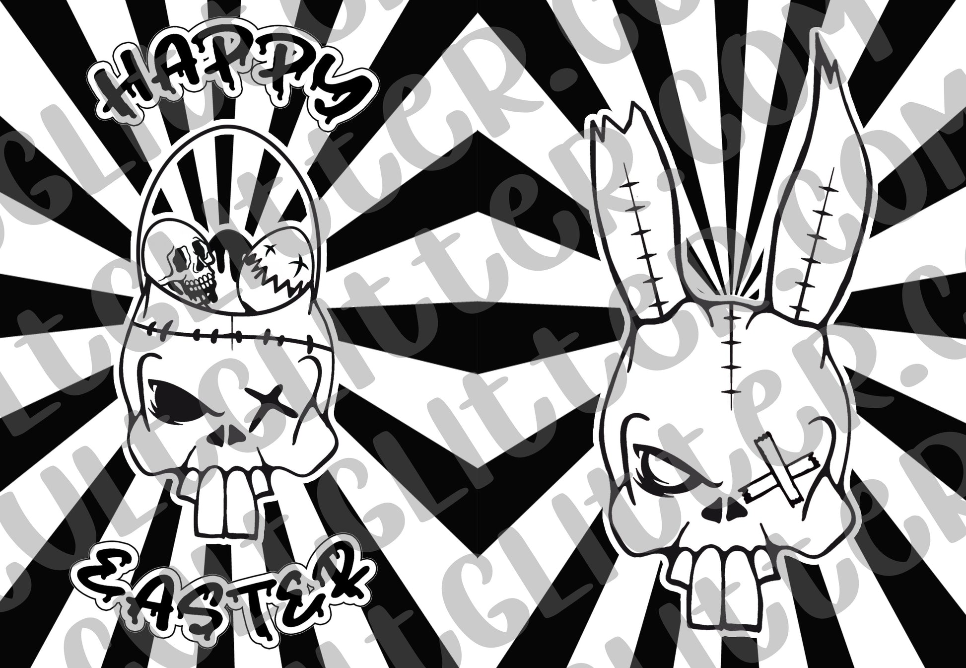 Easter Zombie Bunny Tumbler Template