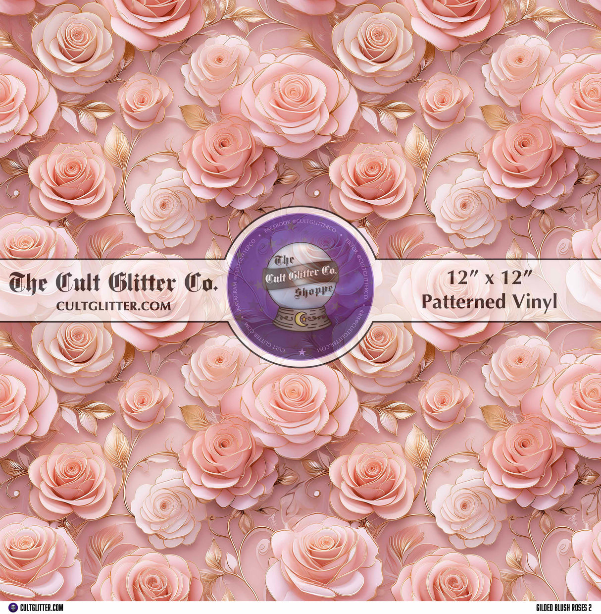 Gilded Blush Roses 2 - Vinyl