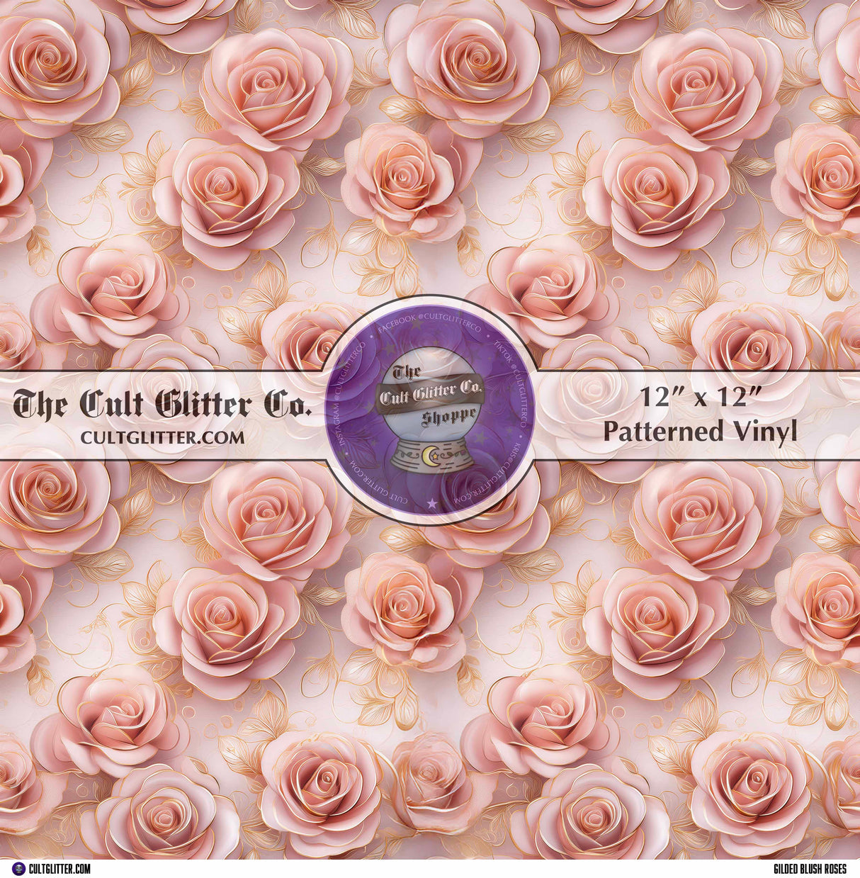 Gilded Blush Roses - Vinyl