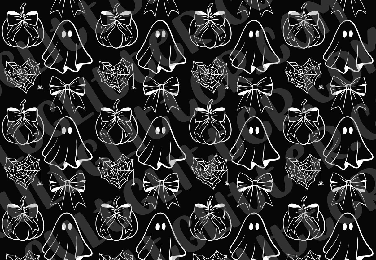 Ghosts Webs and Pumpkins Template