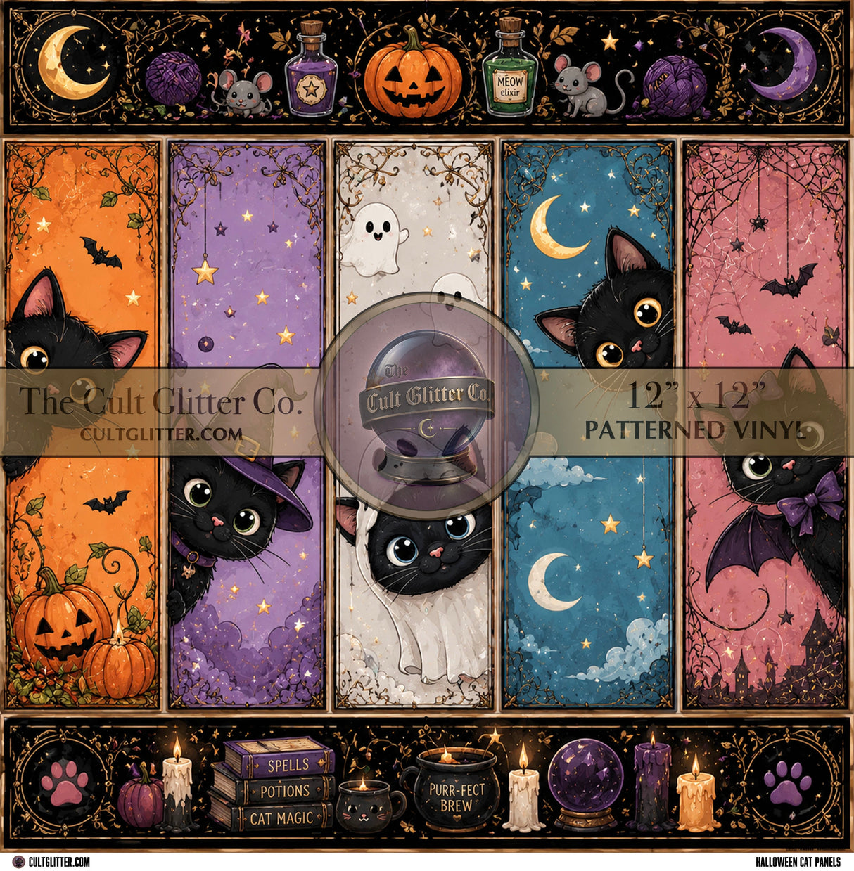 Halloween Cats Panels - Vinyl