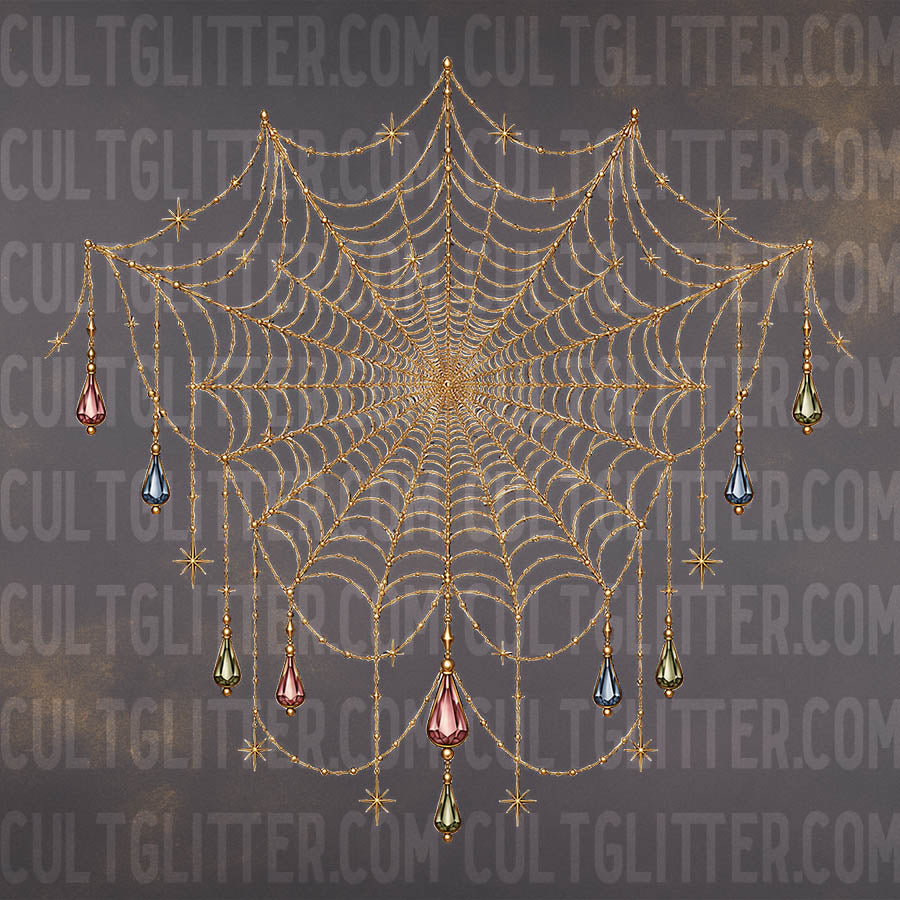 Jewel Draped Web - Decal