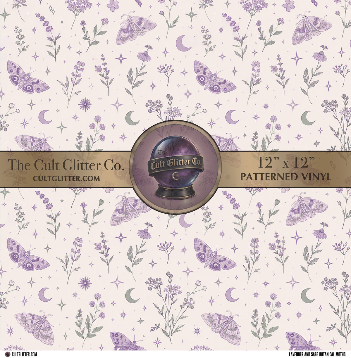 Lavender and Sage Botanical Moths - Vinyl