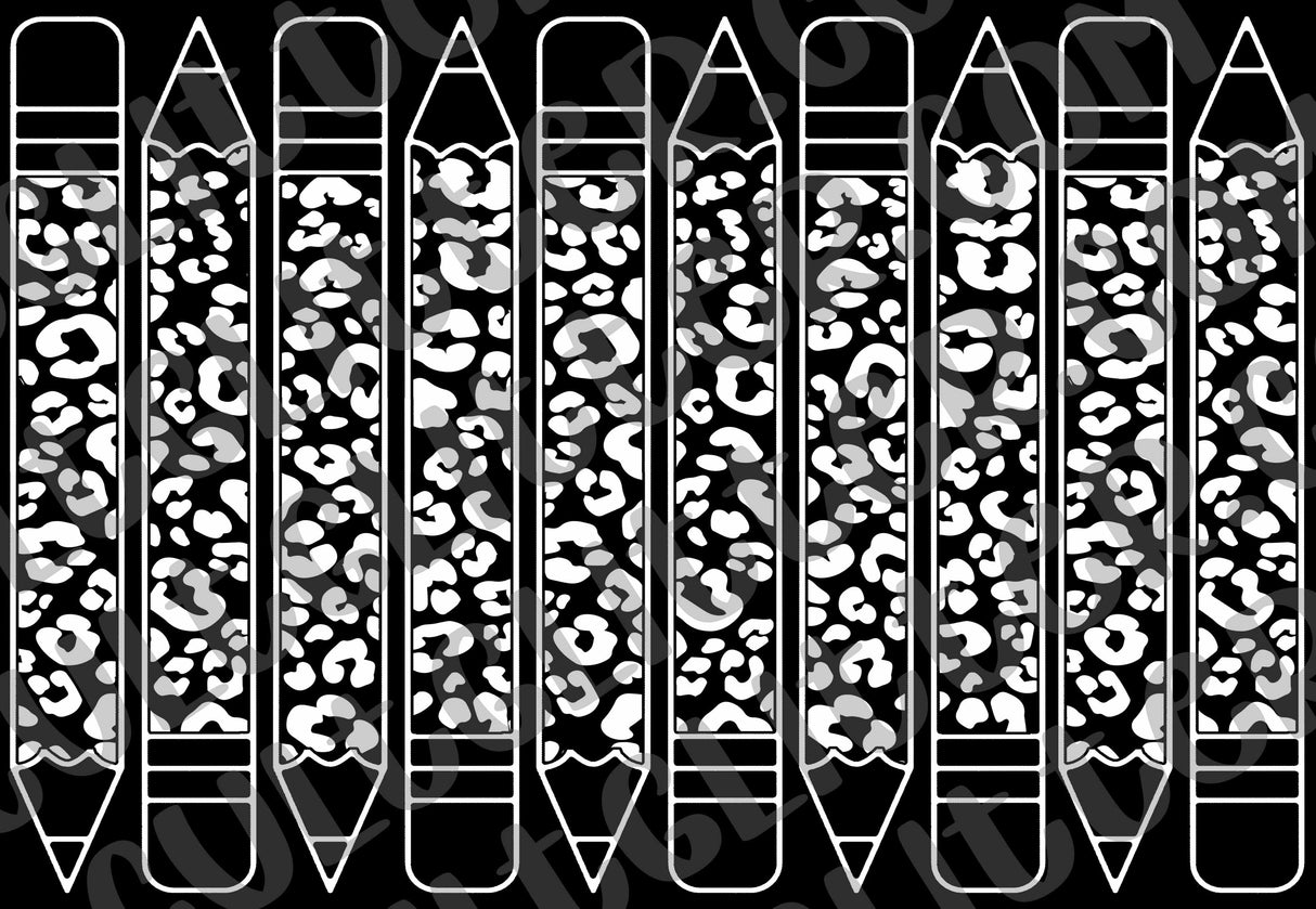 Leopard Pencils Template