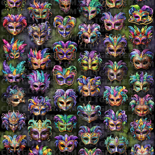 Mardi Gras Masks Wrap - Printable