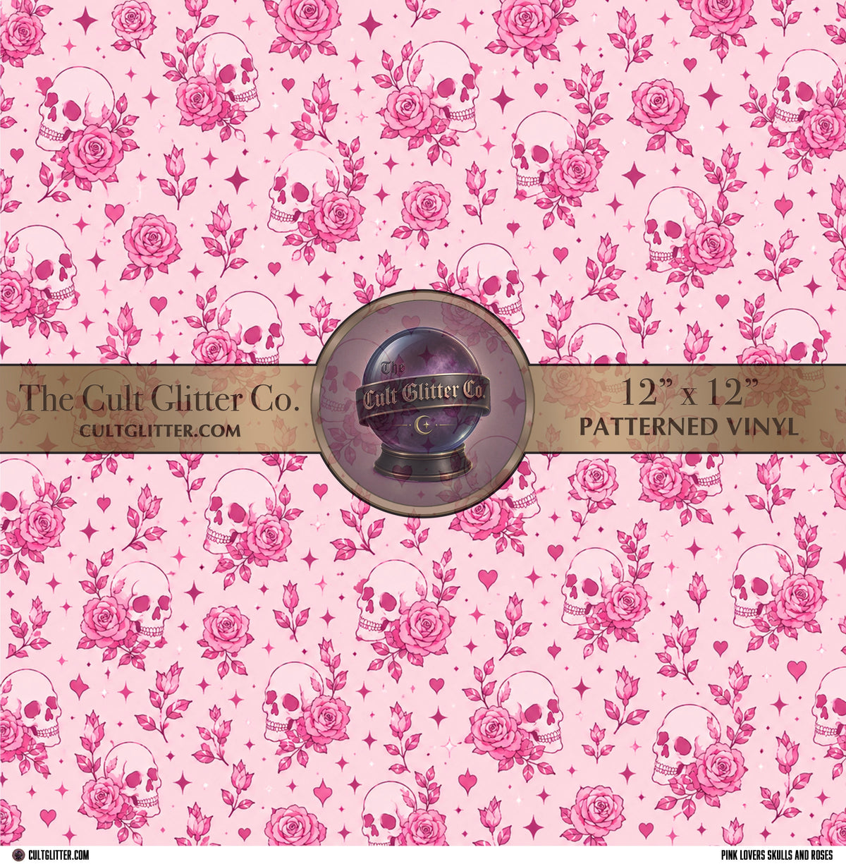 Pink Lovers Skulls and Roses - Vinyl