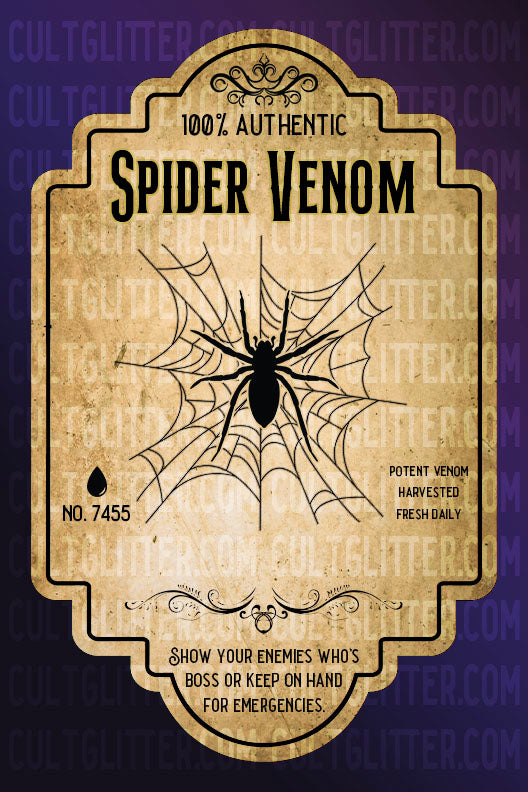 Spider Venom Label PNG