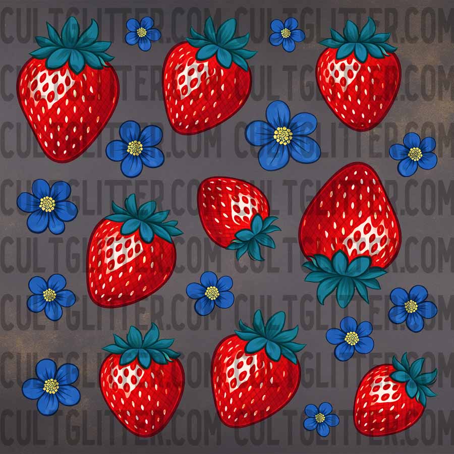 Strawberries and Flowers - Decal