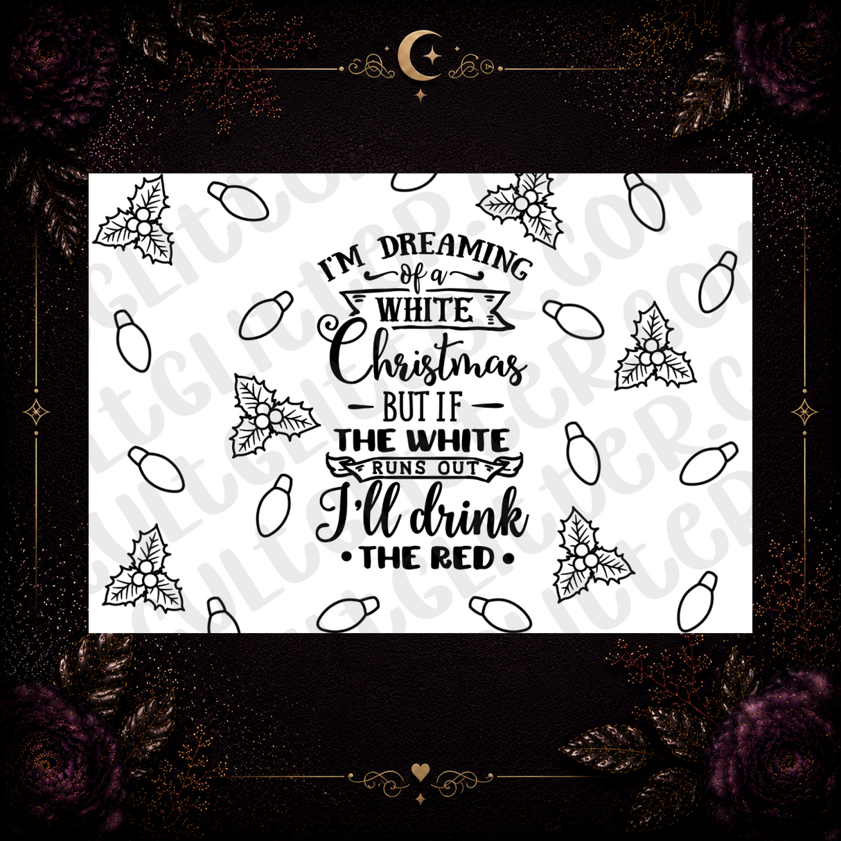 White Christmas Tumbler Template
