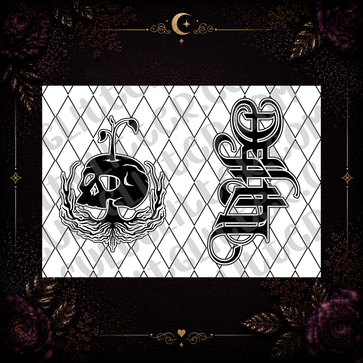 Life/Death Ambigram Tumbler Template
