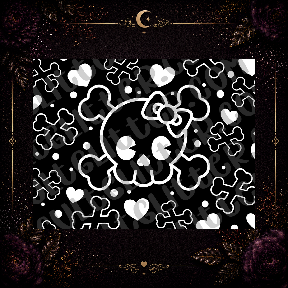 Cute Skull w Bow Template