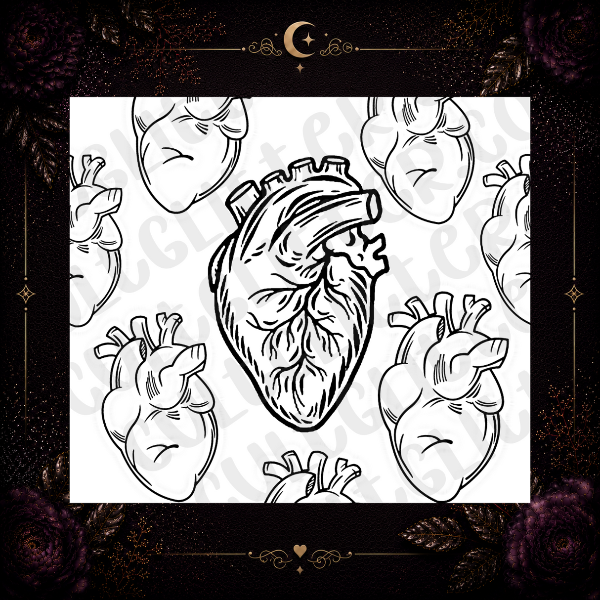 Heart Organ Tumbler Template