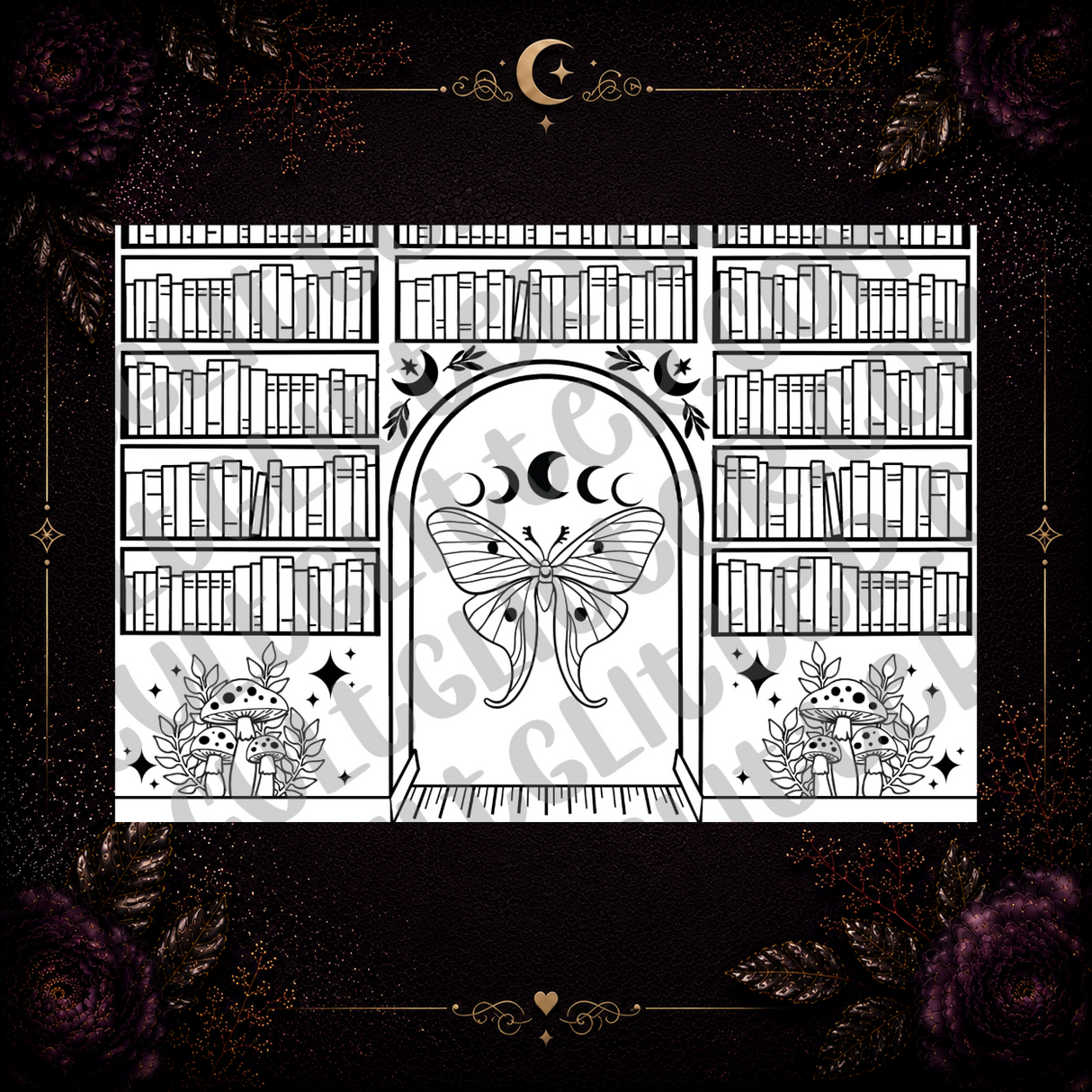 Luna Moth Library Tumbler Template