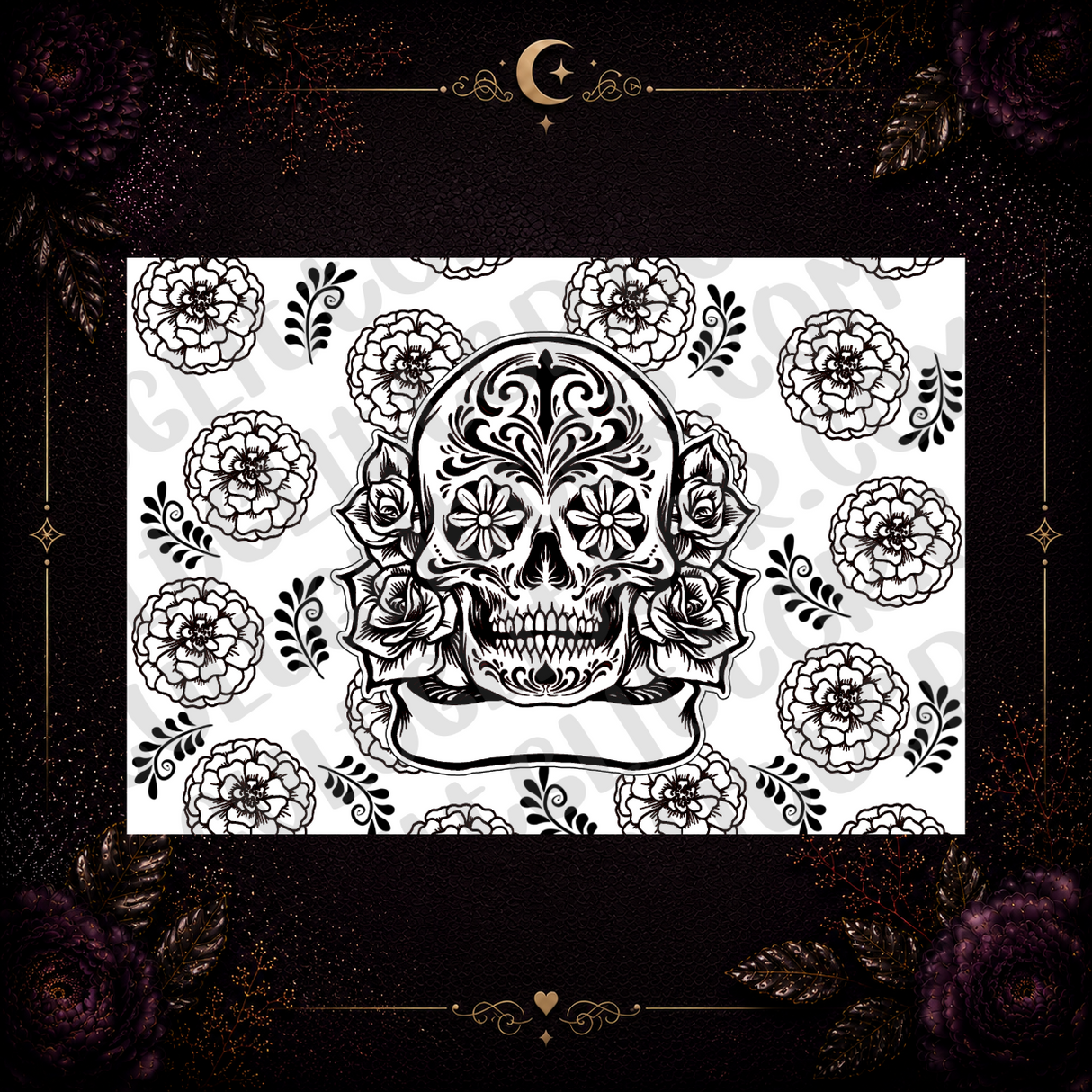 Sugar Skull Tumbler Template