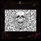 Skull and Roses Tumbler Template