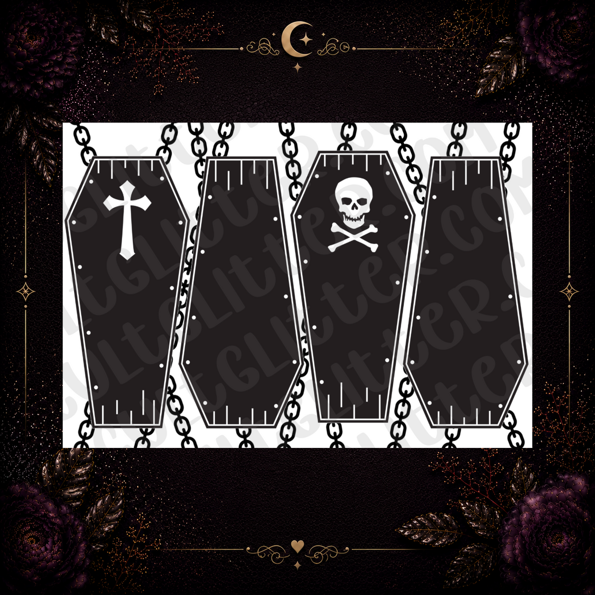 Coffins and Chains Tumbler Template