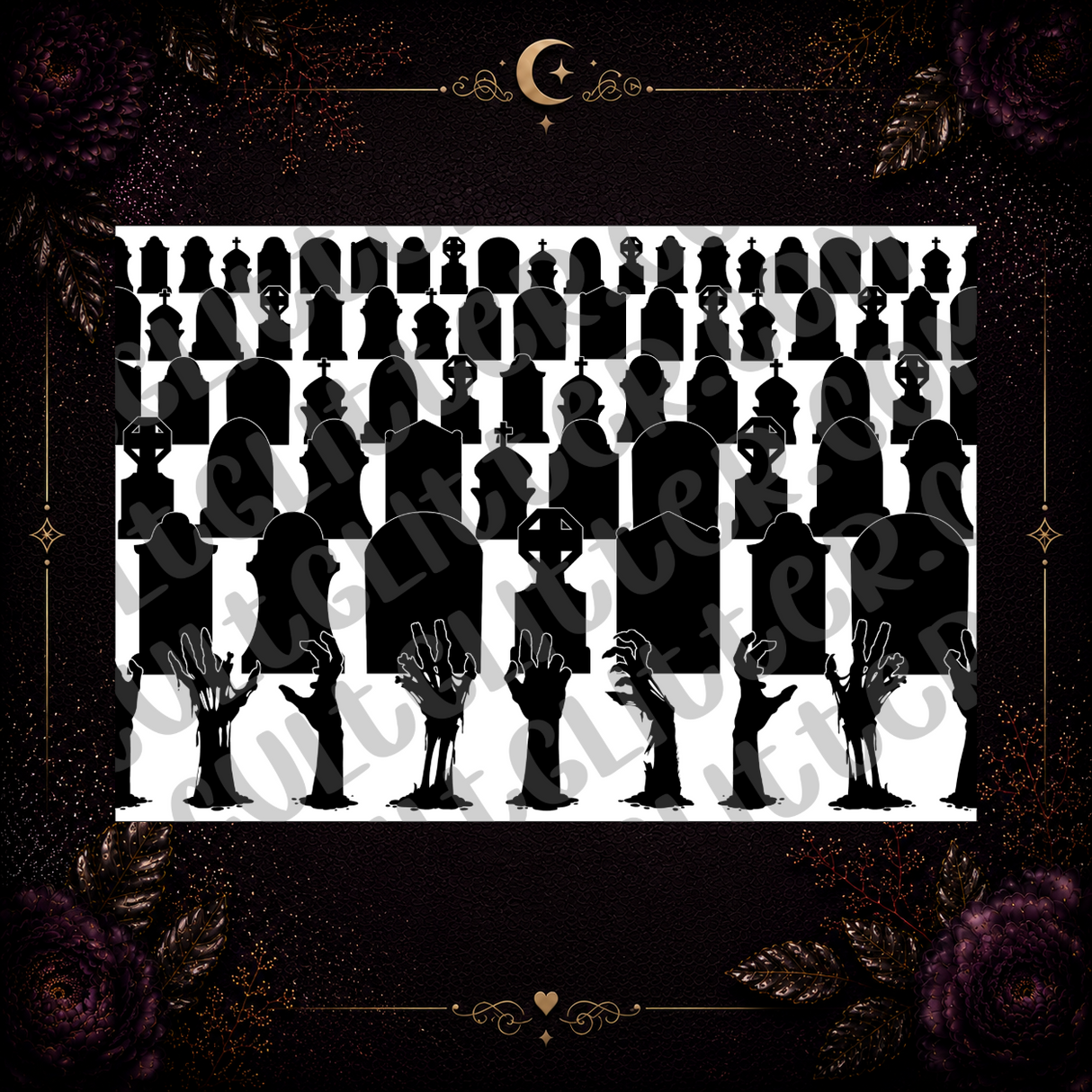 Zombie Graveyard Tumbler Template