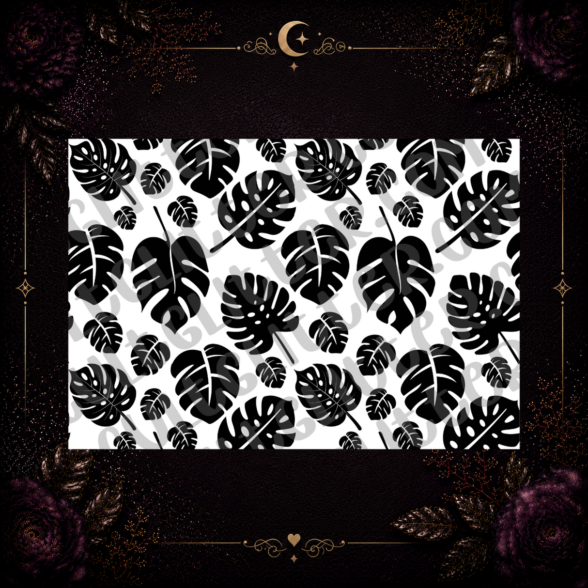 Monstera Leaves Tumbler Template