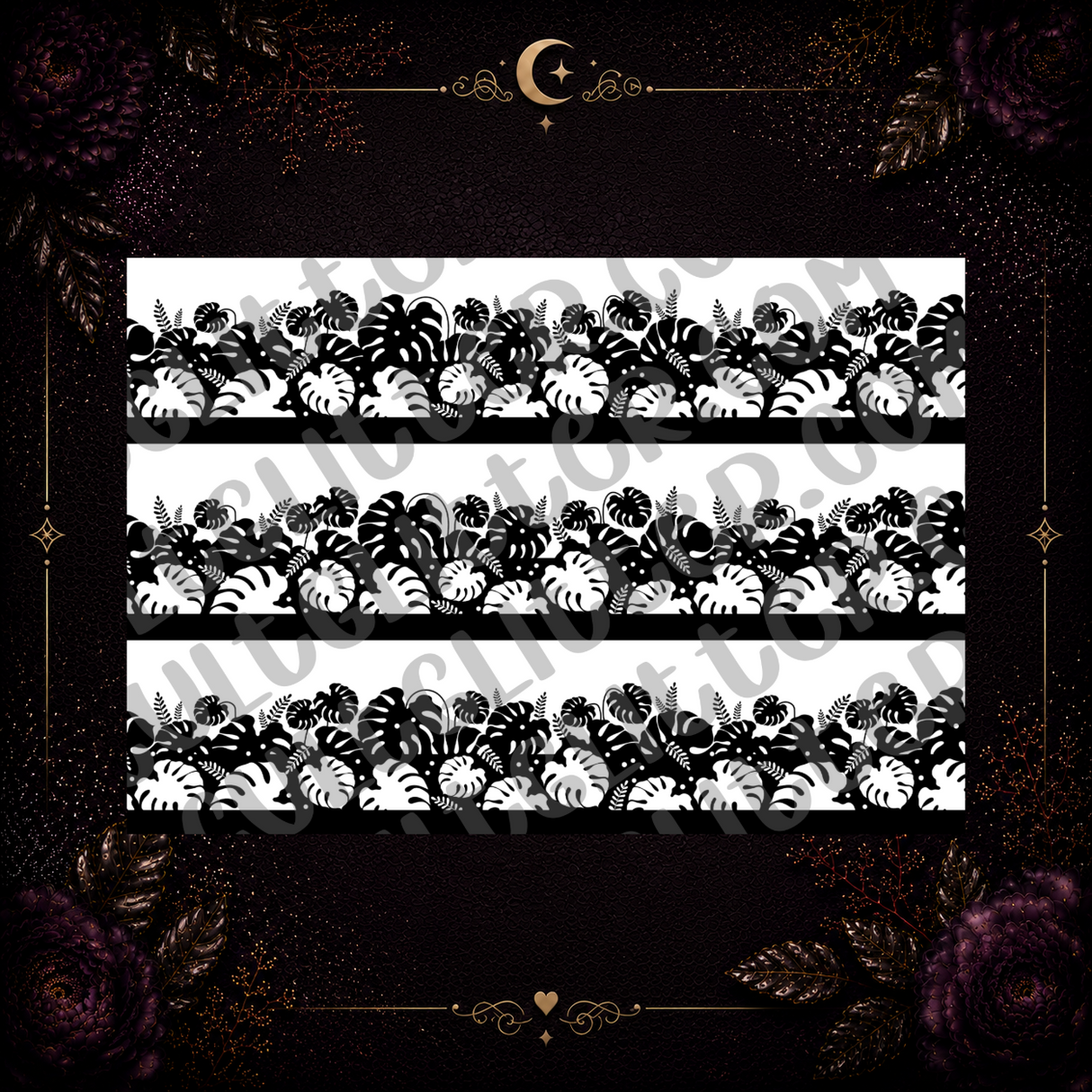 Monstera Leaf Stripes Tumbler Template