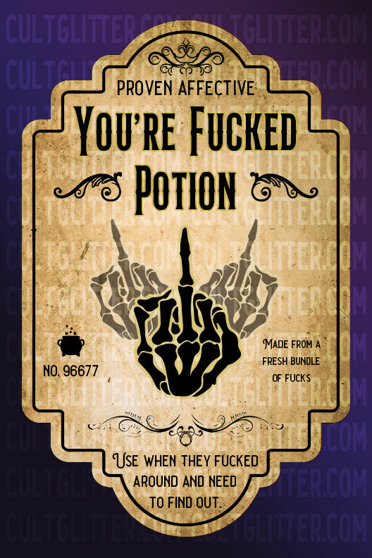 You're Fucked Potion Label PNG