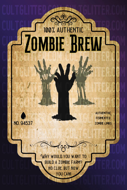 Zombie Brew Label PNG