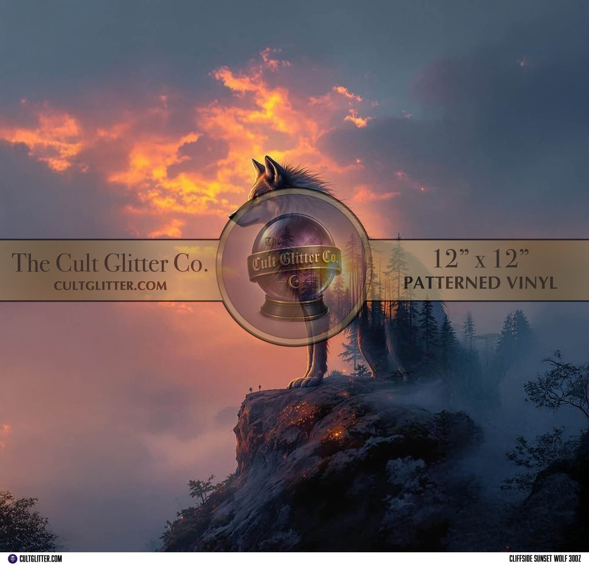 Cliffside Sunset Wolf - Vinyl Wrap