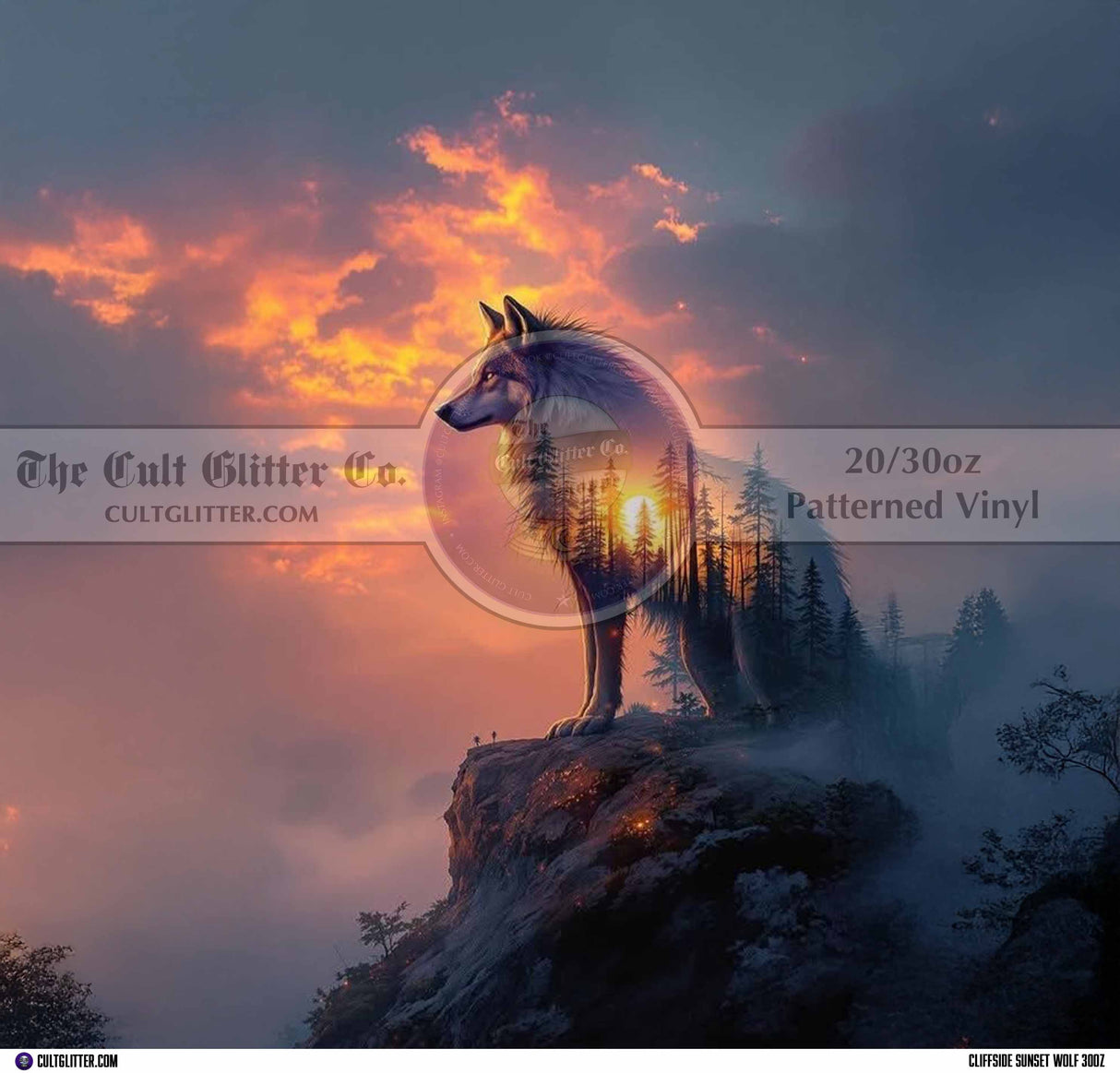 Cliffside Sunset Wolf - Vinyl Wrap