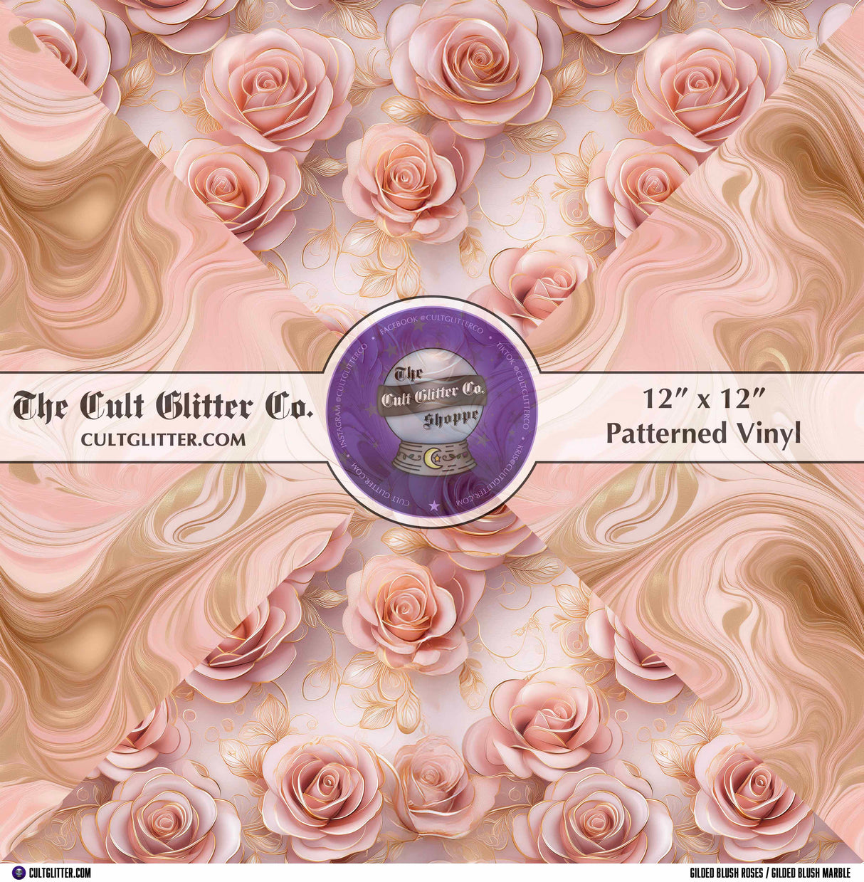 Gilded Blush Roses / Gilded Blush Marble - Vinyl