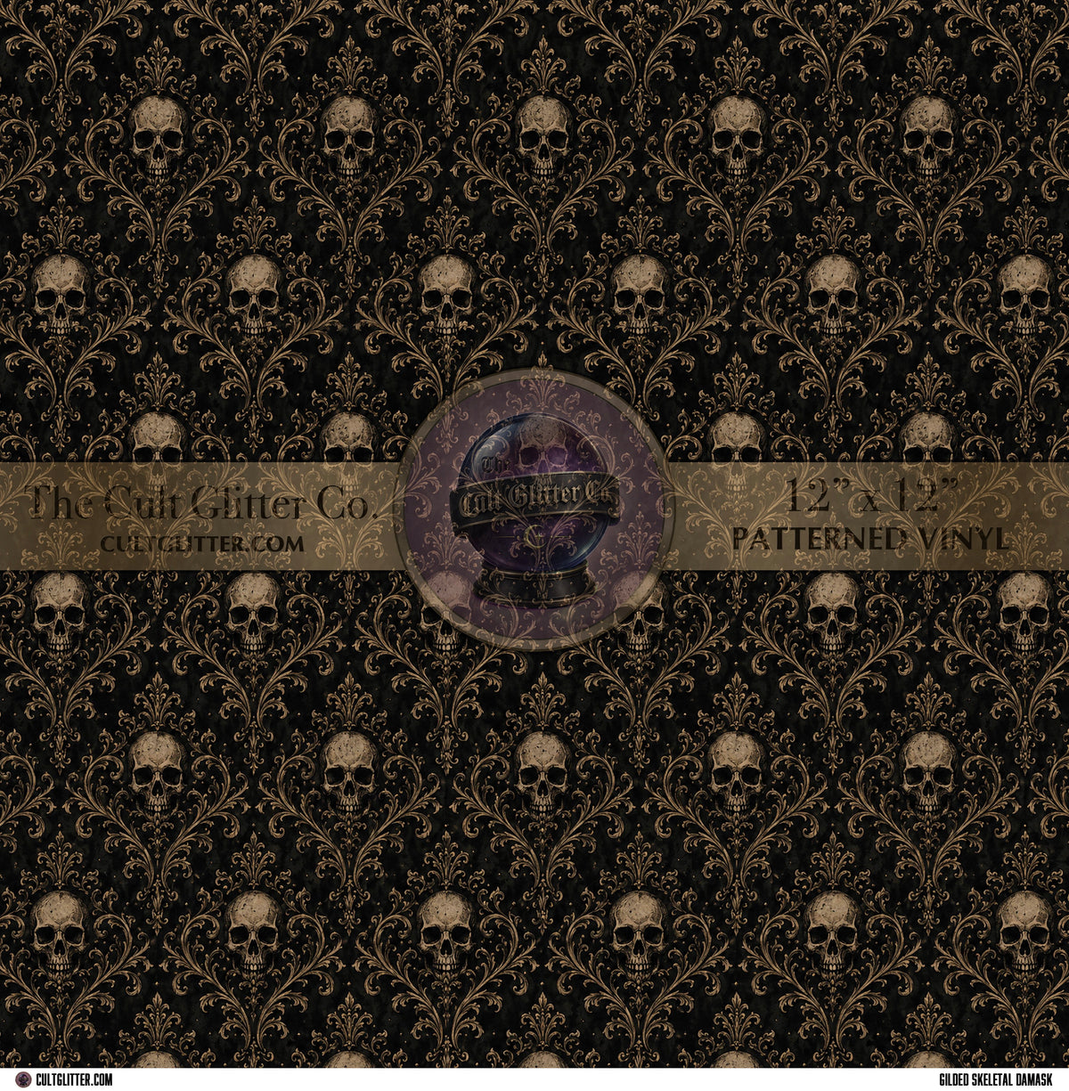 Gilded Skeletal Damask - Vinyl