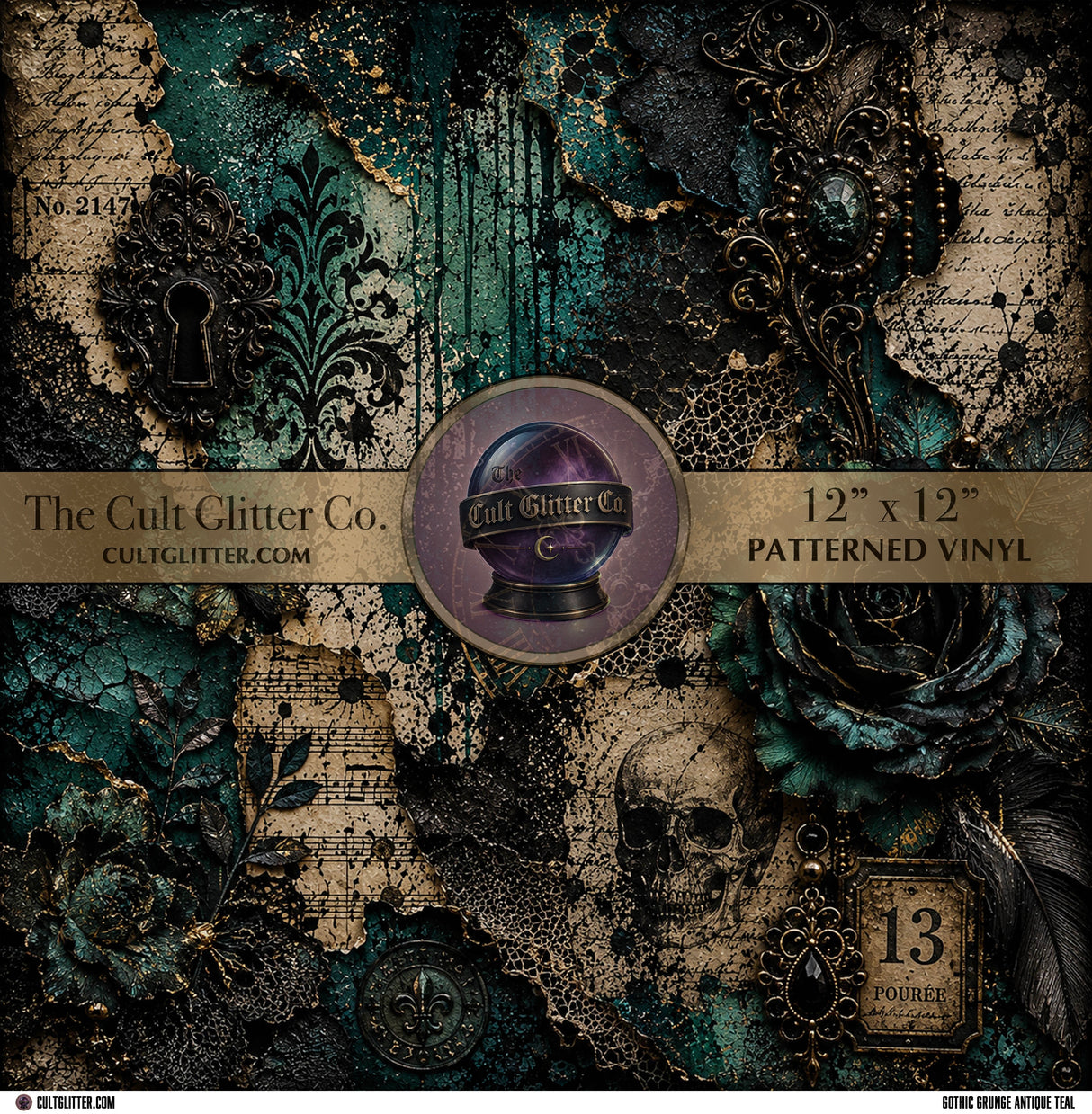 Gothic Grunge Antique Teal - Vinyl