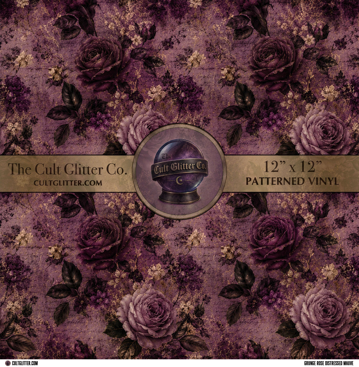 Grunge Rose Distressed Mauve - Vinyl