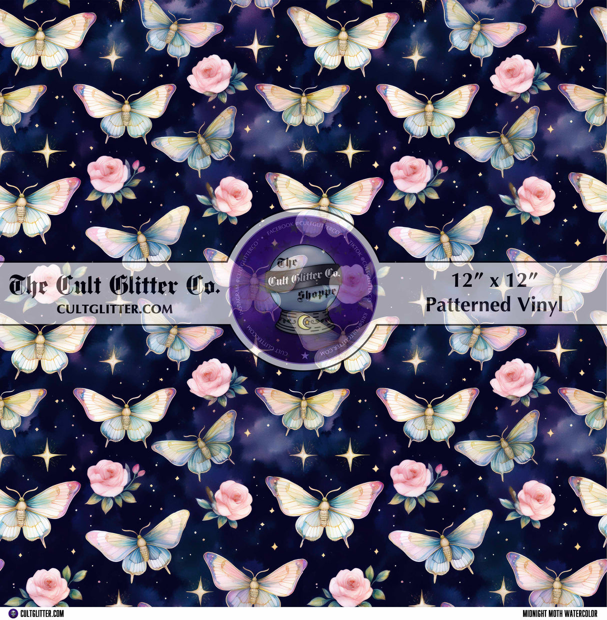 Midnight Moth Watercolor - Vinyl