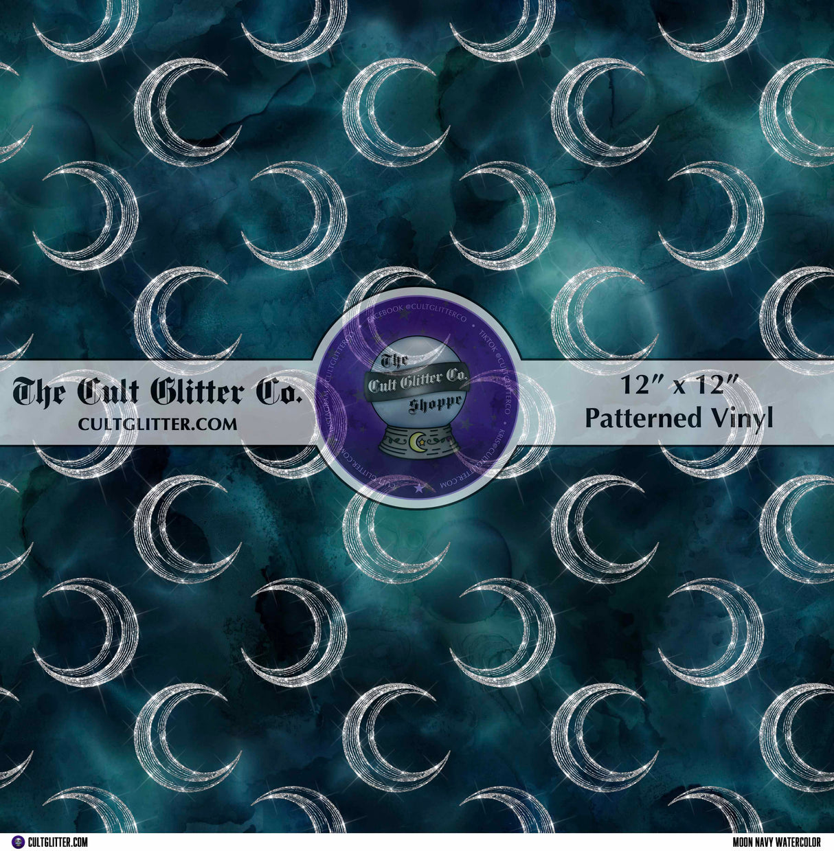 Navy Moon Watercolor - Vinyl