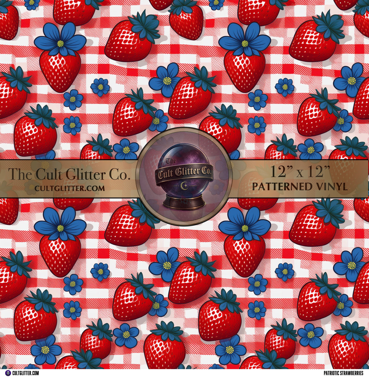 Patriotic Strawberries - Vinyl