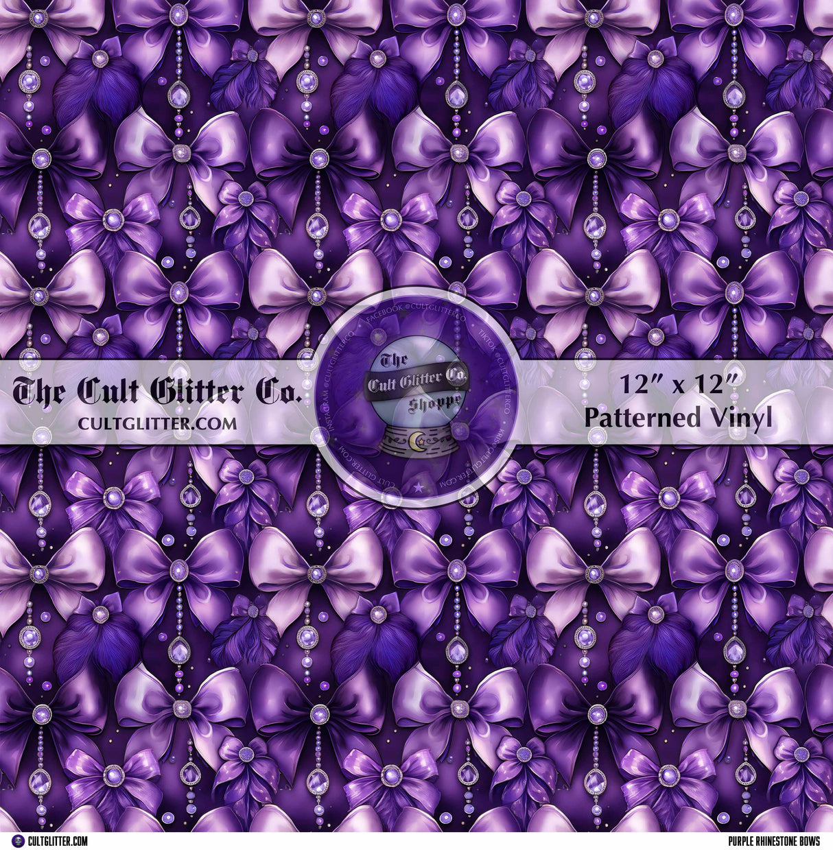 Purple Rhinestone Bows - Vinyl