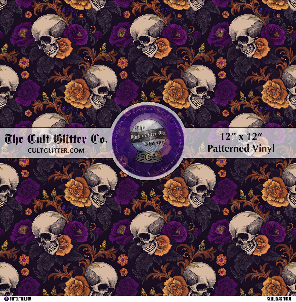 Skull Dark Floral - Vinyl