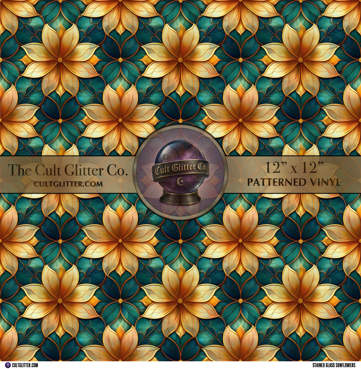 Stained Glass Sunflowers - Vinyl