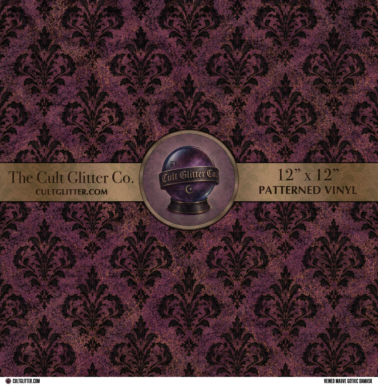 Veined Mauve Gothic Damask - Vinyl