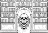 Skull Rose Roman Library Tumbler Template