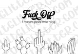 Fuck Off Cactus Tumbler Template