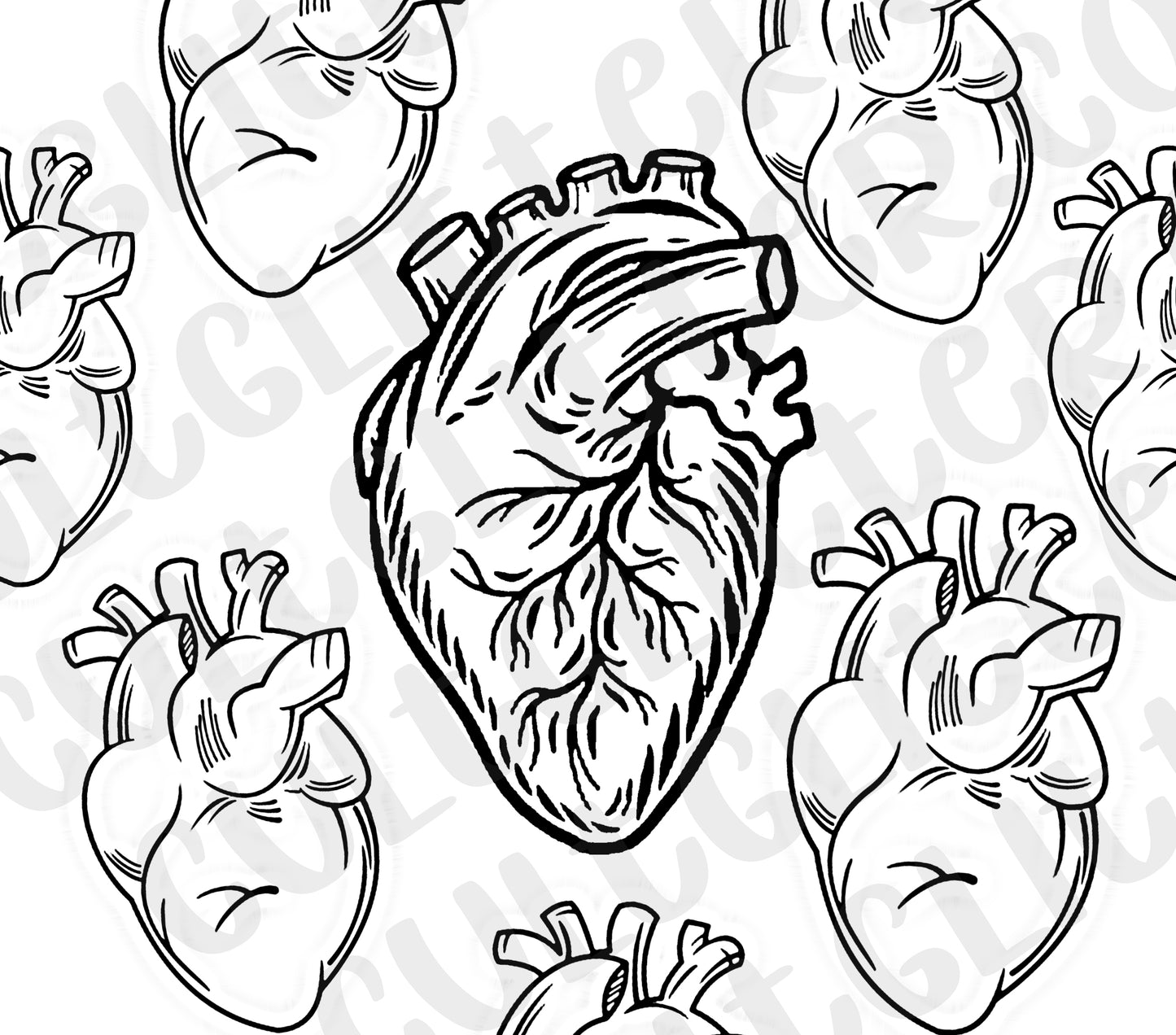 Heart Organ Tumbler Template